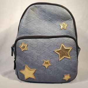 Blue and Gold Stars Backpack Purse